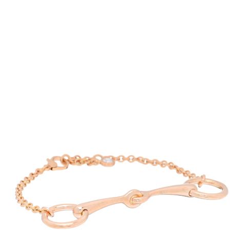 HERMES 18K Rose Gold Filet d'Or Bracelet SH.